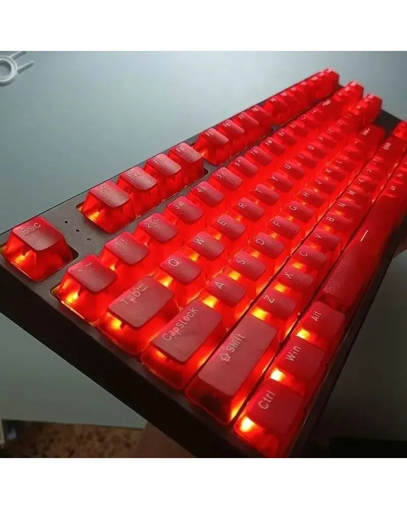 see through purple and green durable pbt keycaps set high quality for gaming mechanical keyboards