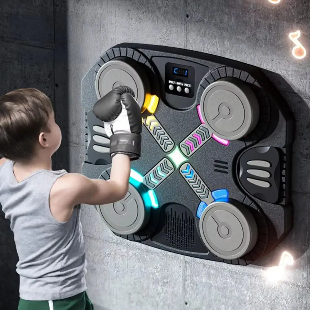 Bluetooth Connection Smart Music Boxing Machine Wall Mounted 5 Speed Adjustable Boxing Electronic Target LED Lighted
