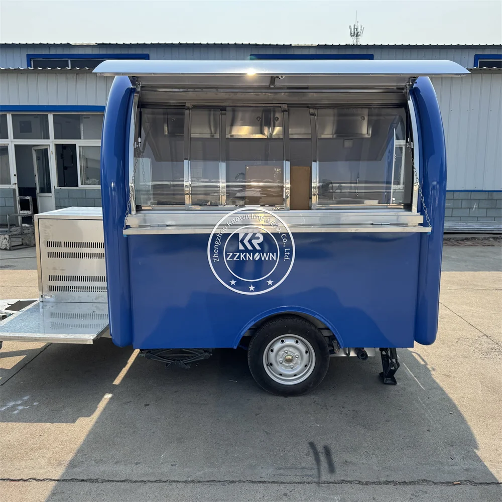 Outdoor Mobile Bar Trailer Truck Street Mobile Coffee Tea Cart Snack Machine Mobile Kitchen Concession Food Truck With Wheels