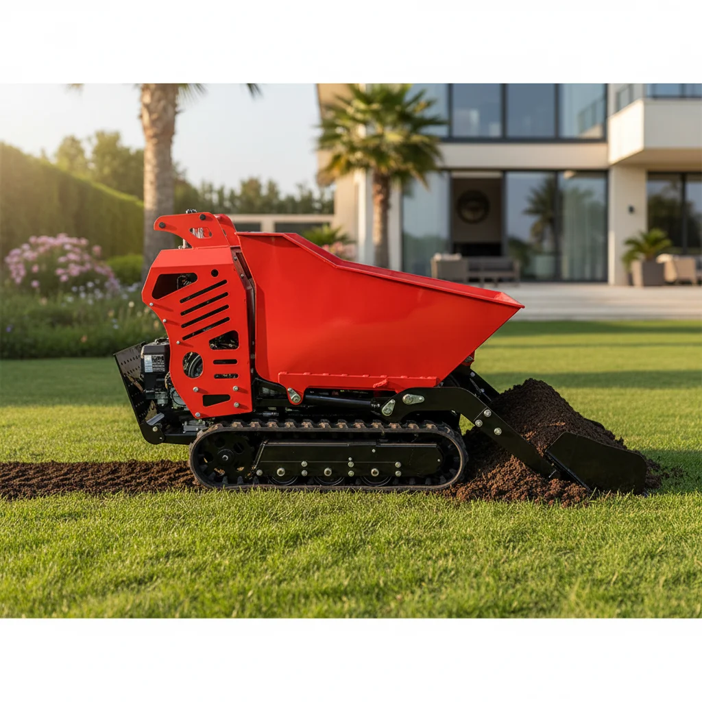 Large Capacity Hand Push Wheeled Self-Dumping Hopper Truck Portable Automatic Tipper Trolley for Outdoor Hauling