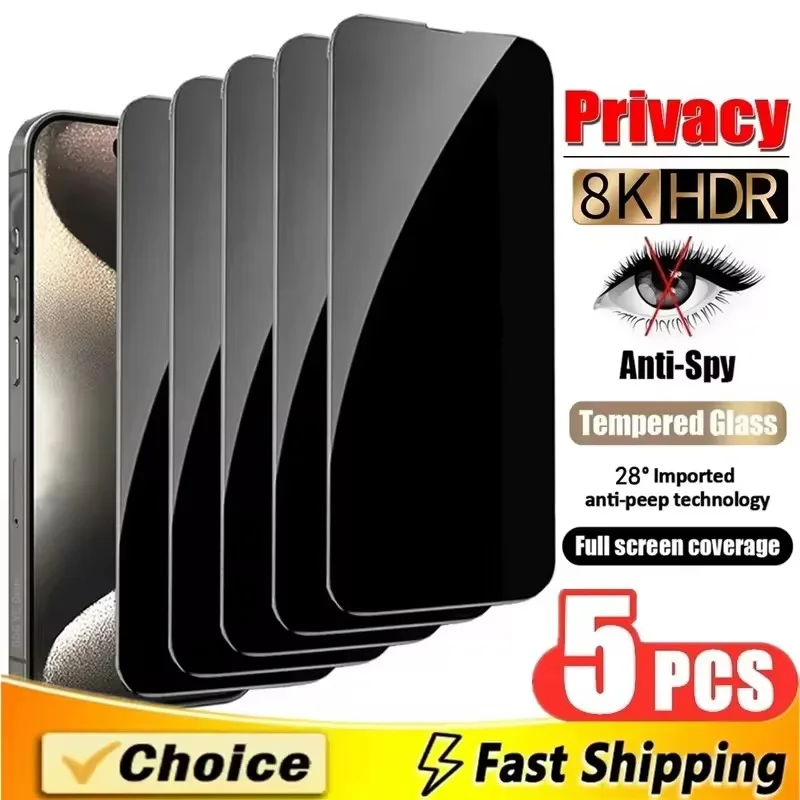 Anti-Spy Glass For Xiaomi Poco M6 Pro X6 X7 Pro X5 M5 M3 X3 Pro F3 F4 F7 M7 Privacy Screen Protector For Poco C40 C65 Full Cover