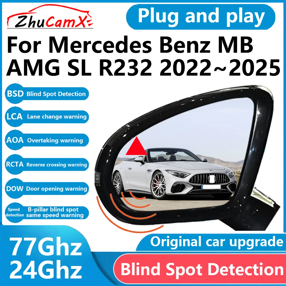 ZhuCamX for Mercedes Benz MB AMG SL R232 2022~2025 BSD Blind Spot Detection Sensor Radar Driving Warning System Plug and Play