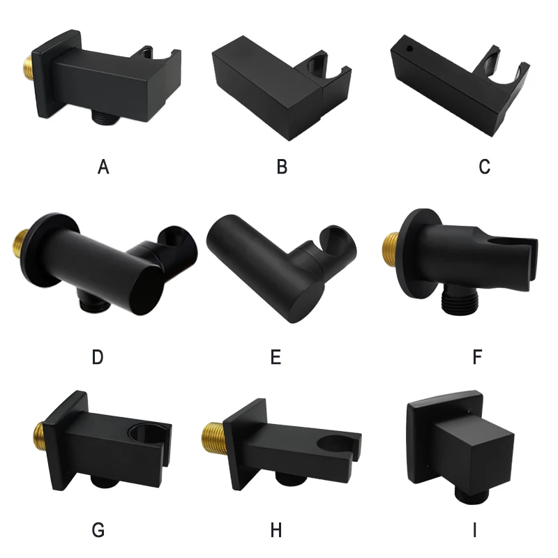 Black Brass Handheld Shower Spray Head Holder Bracket Bathroom Toilet Bidet Hand Sprayer Bracket With/ Without Outlet Connector
