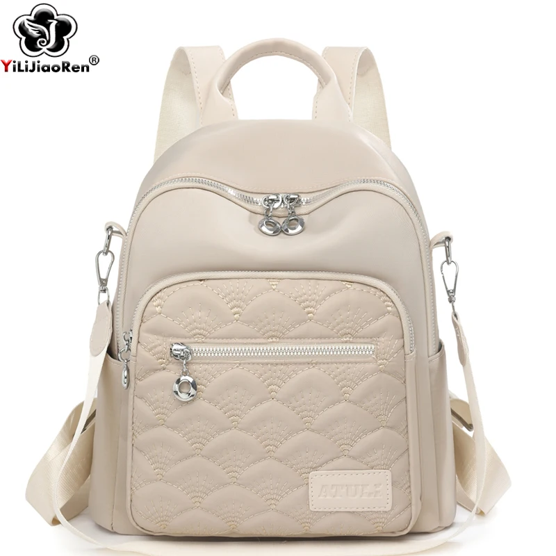 Fashion Daypack Women Shoulder Bag Waterproof Nylon Backpack College Student Backpacks Simple Lightweight Travel Rucksack
