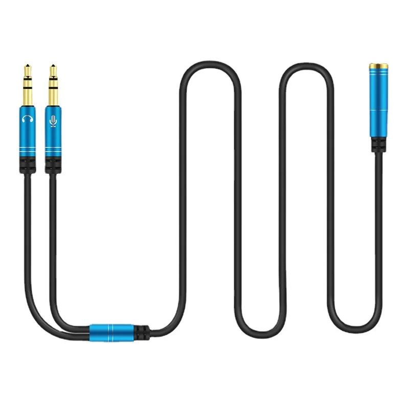 3.5mm Extension Earphone Adapter Converter Cable Headphone+Mic Audio Splitter Aux Cable Adapter Cord for Computer PC Microphone