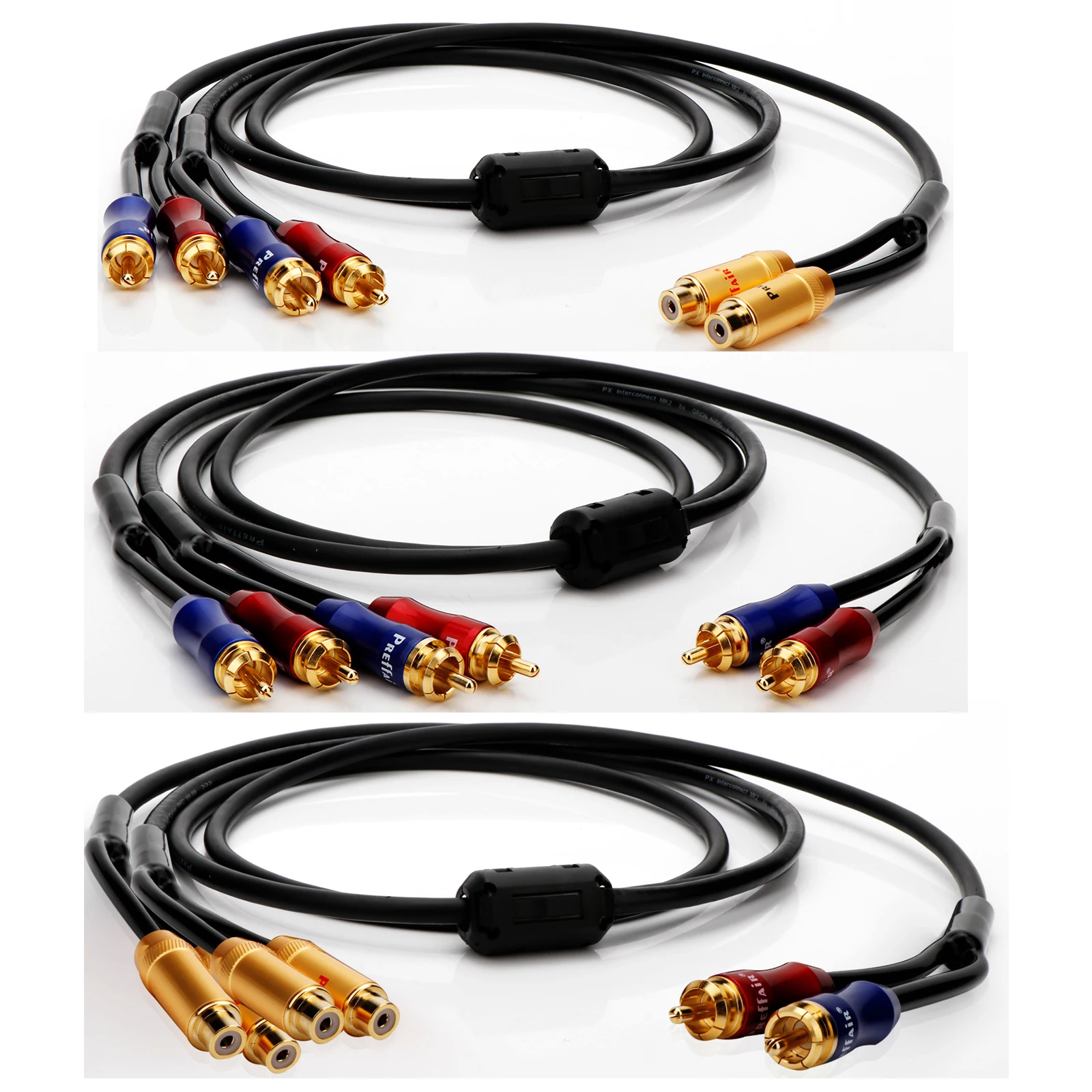 Hifi 2RCA to 4RCA Audio Cable 4 RCA Female to 2 RCA Interconnect Cable RCA Splitter Aux Cord For Speaker Subwoofer