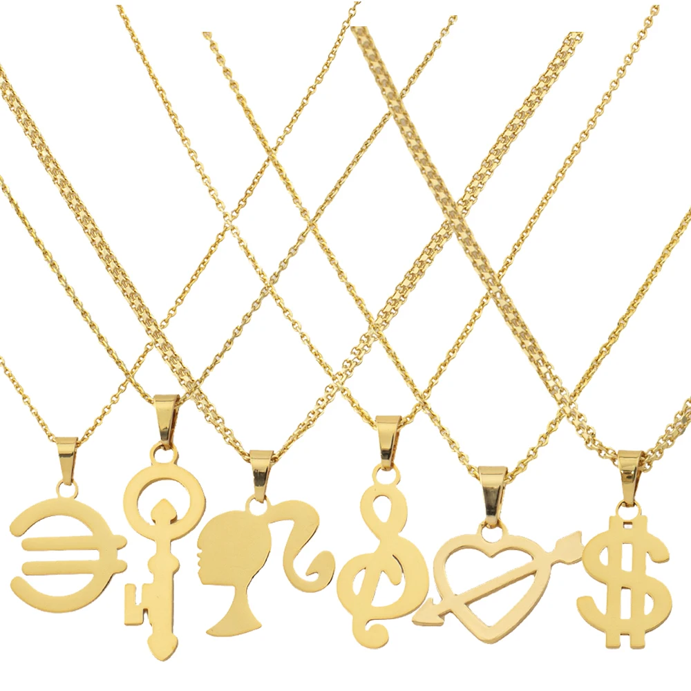 Love Note Gold Coin Pendant Necklace Jewelry Accessories Fashionable Daily Wear Men Women Hip-hop Exquisite Pendant Gifts