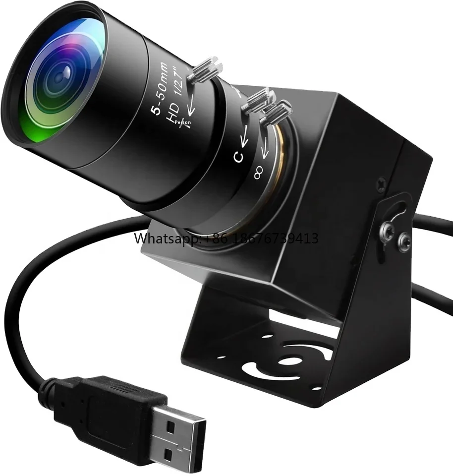 High Speed Mini Metal Manual Focus Webcam 5MP 30fps Zoom USB IMX335 CMOS for Live Streaming Video Conferences Security