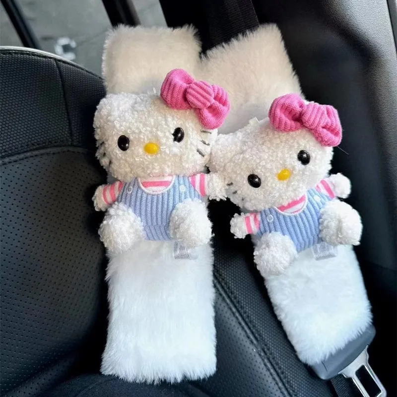 Car Seat Belt Shoulder Protector Love Heart Hello Kitty Car Accessories Car Girl Decoration Interior Decor