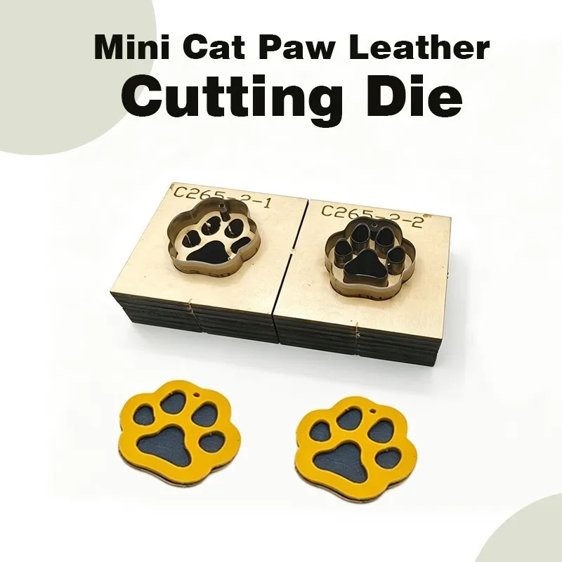 Steel Rule Cutting Die for Cat Paw & Bear Paw Bag Charm,DIY Hand‑Made Leather Craft Blanking Die,Making Template Tools
