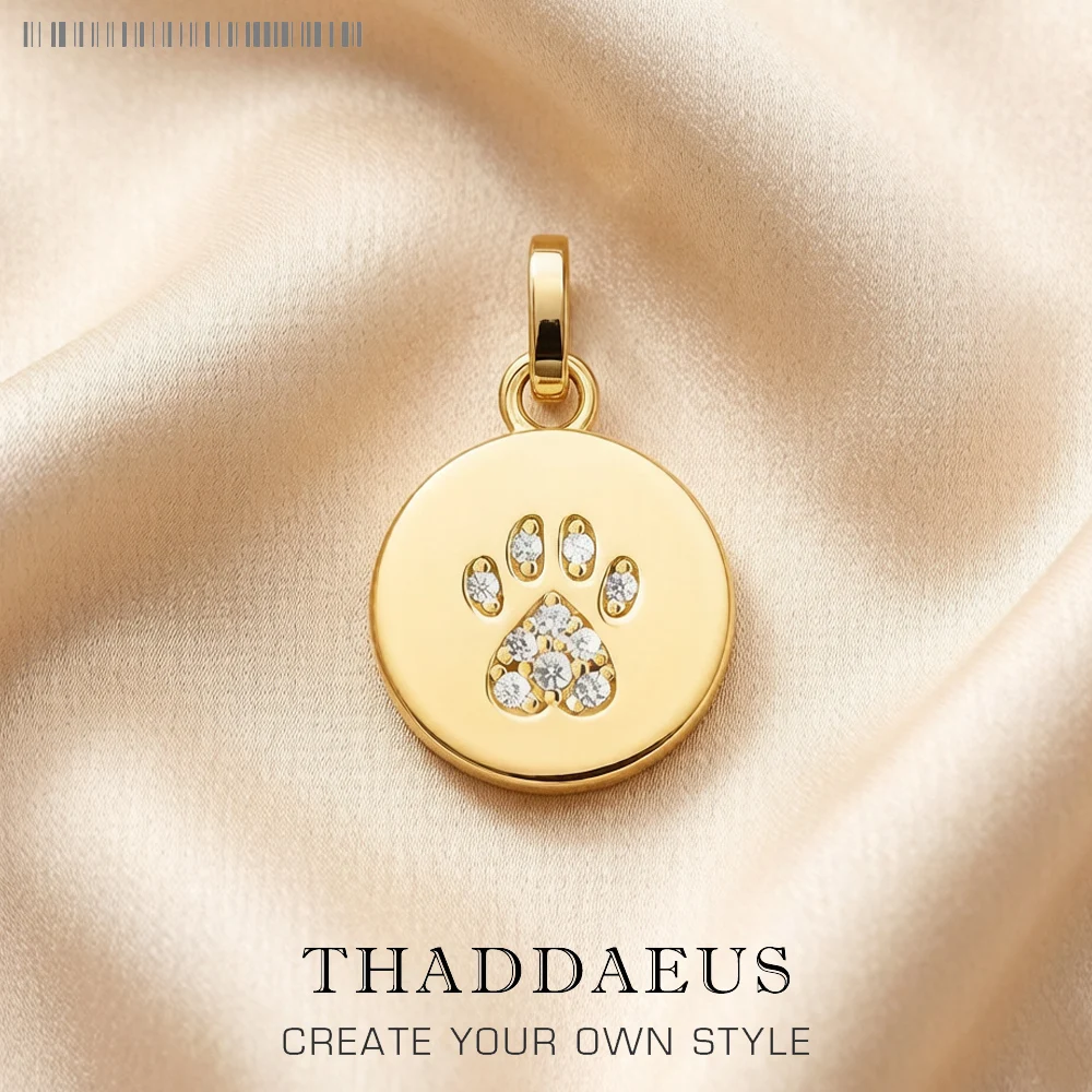 Pendants Disc Cute Little Cat Paw Autumn Jewelry 925 Sterling Silver Gift For Women Pet