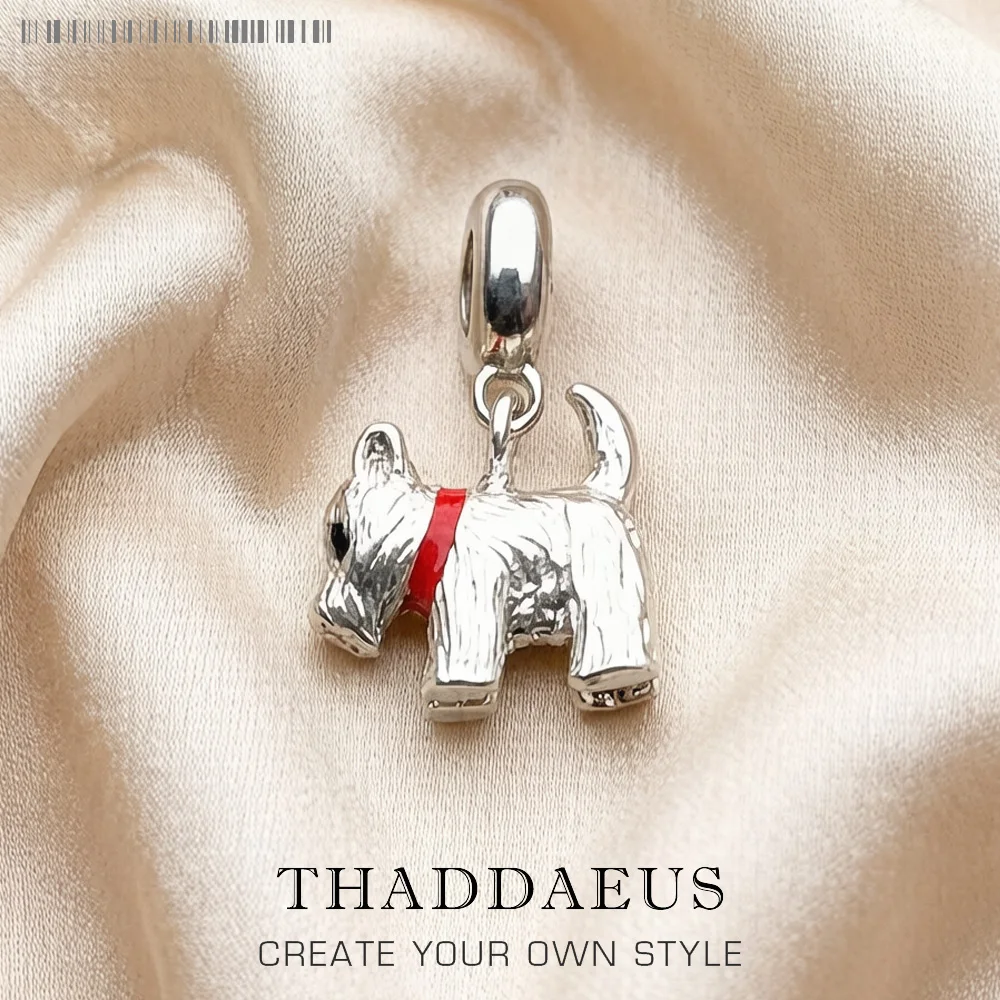 Cute Pet Dog Family Stroll Design Pendant Charm Fashion 925 Sterling Silver Women Gift