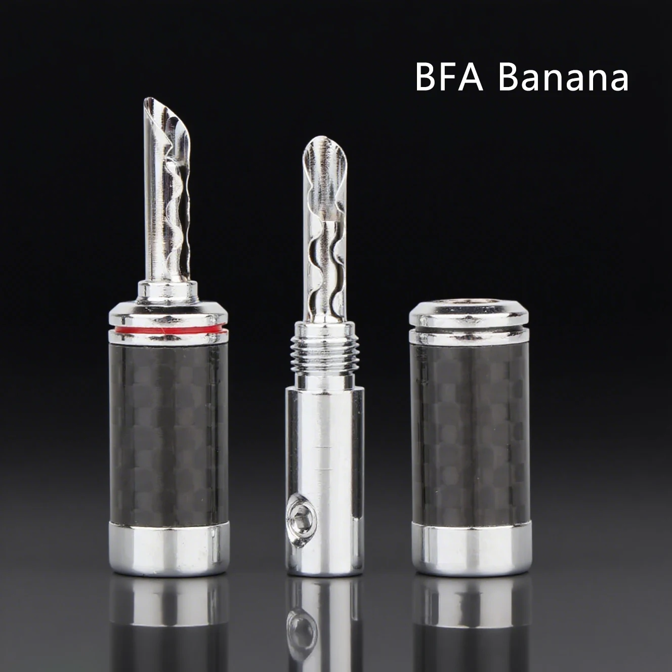 4MM BFA Banana Plug Carbon Fiber Speaker Cable Banana Terminal Plug BFA Connector Audio Speaker Banana Plug Socket