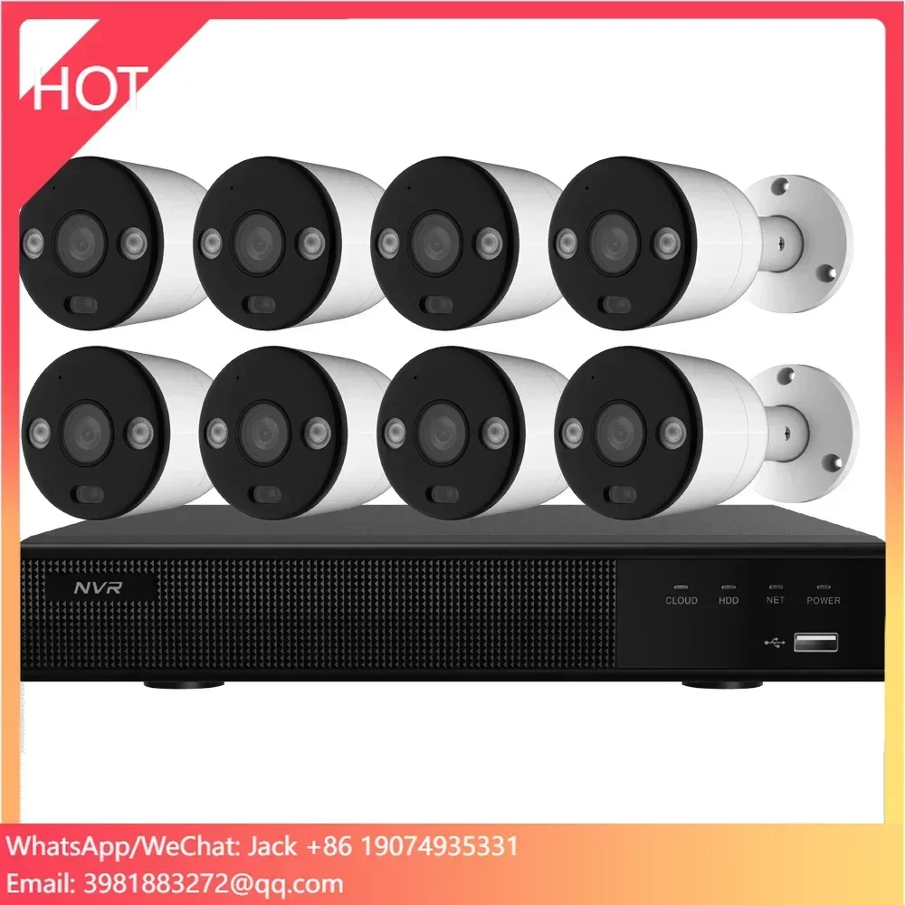8CH 4K PoE Security Camera System Home Surveillance NVR Kits 8Pcs 8MP 5MP IP Security Camera Outdoor&Indoor