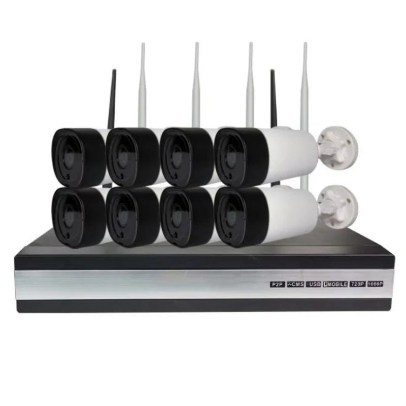 4/8CH Wireless Security CCTV Camera System Wifi Outdoor Surveillance Camera Kits A4