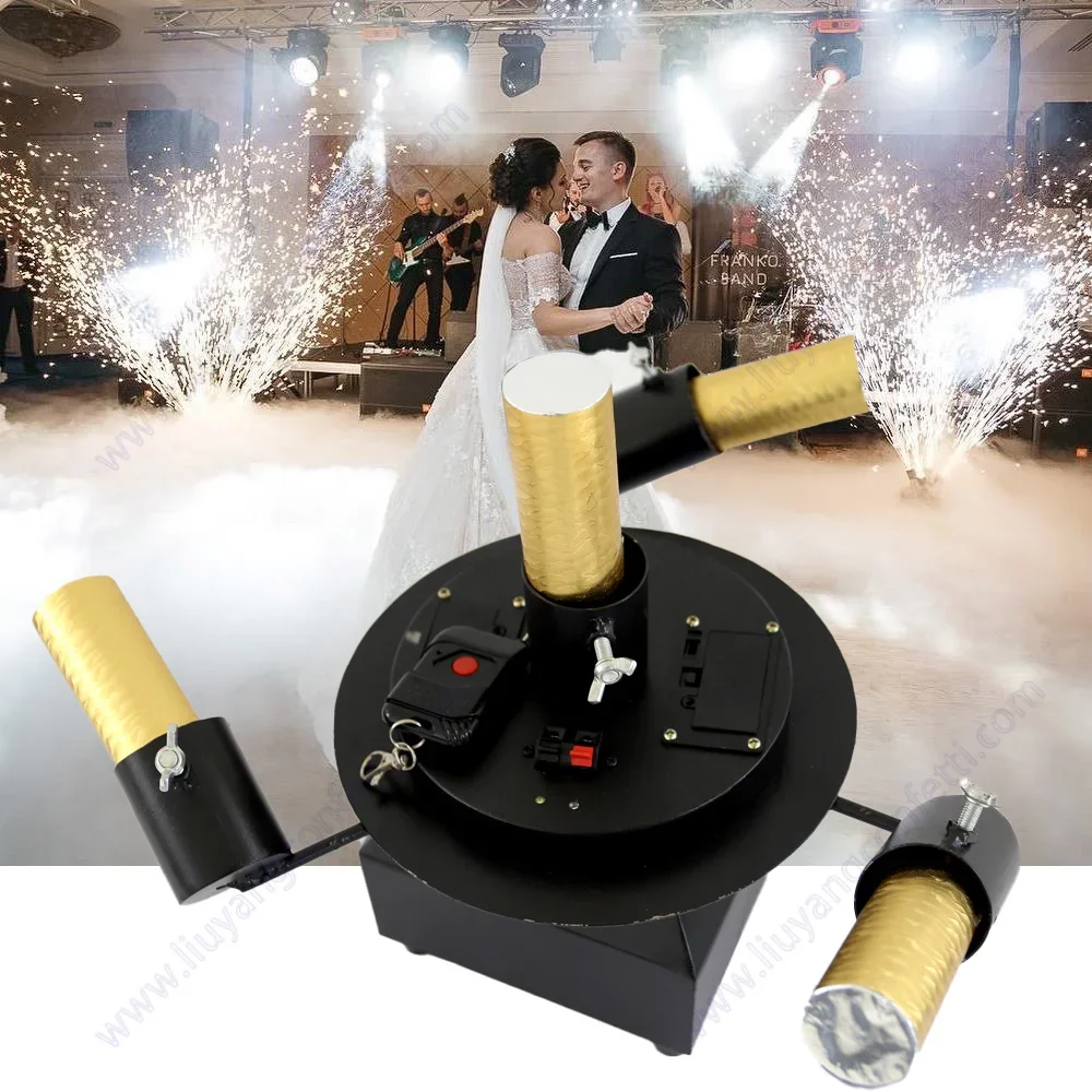Cold Spark Fountain Stage Effect Machine Wedding Spinning Ballet Proposal First Dance Bride DJ Rotate 360 Degree Rotation  Event