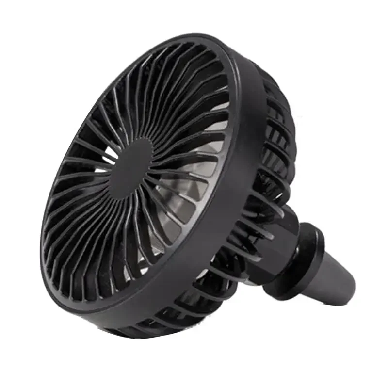 Car Fan With Ambient Light 15V USB Car Fan 3 Wind Speed A/C Vent Clip Fan 360 Degree Rotatable Portable Fan