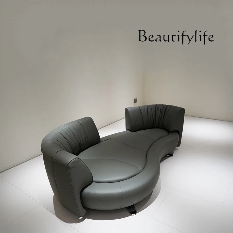 Sofa unlimited 360 degree rotating track leather villa creative light luxury three-person sofa