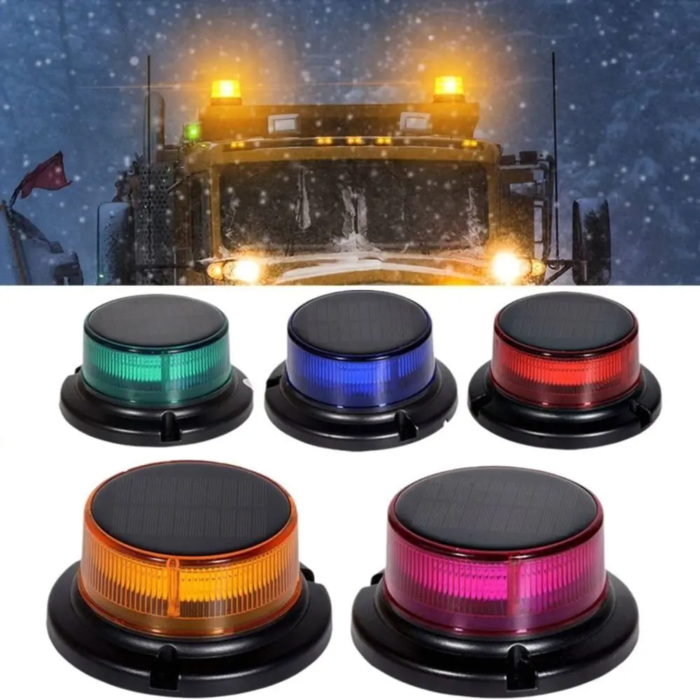 Universal Solar Powered Rotating Strobe Light Rechargeable Warning Flashlight 360° Flashing Safety Light