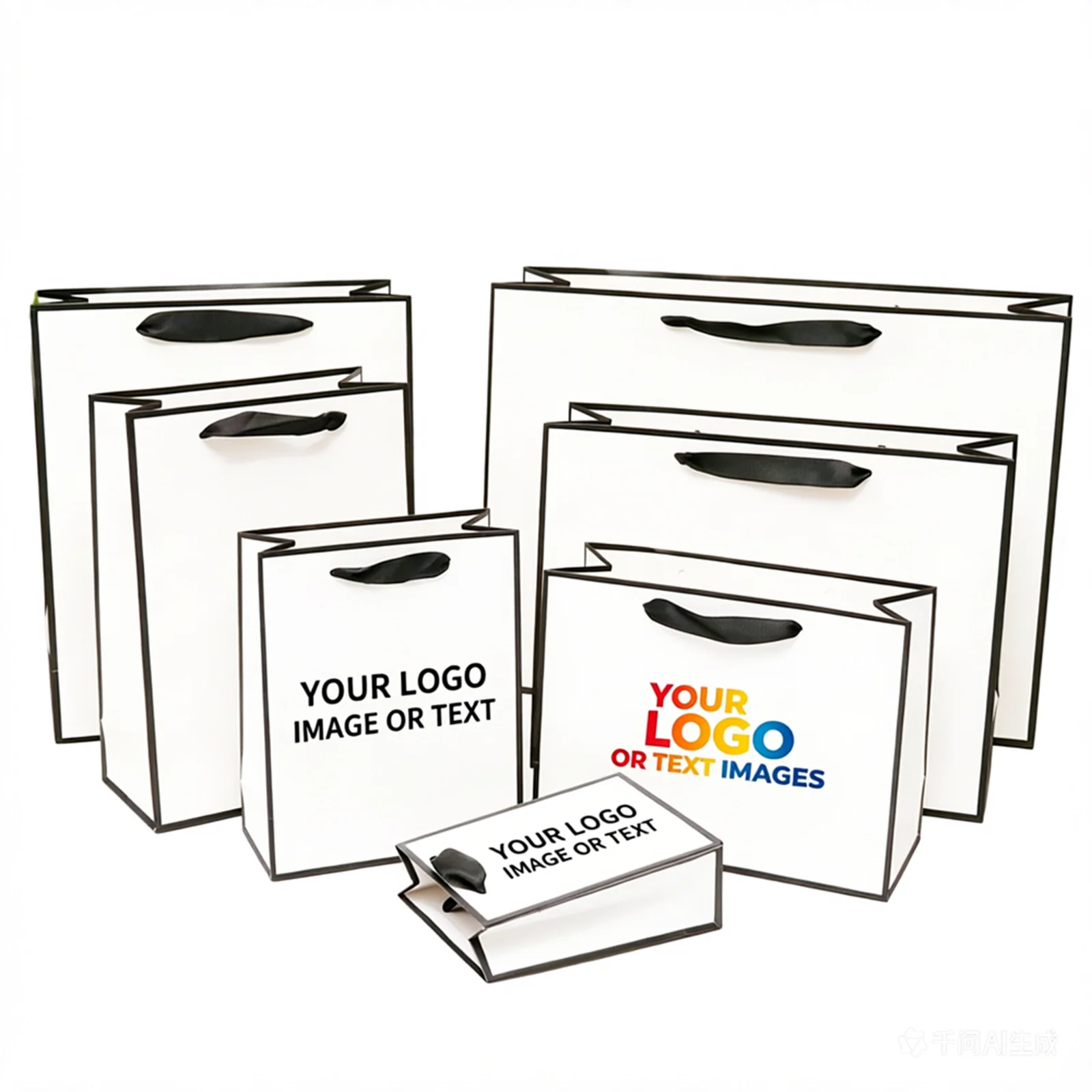 10 Pcs Custom Your Name Brand Paper Gifts Bags For Small Business Jewelry Package Bags Clothes Package Paper Bags Wig Wedding