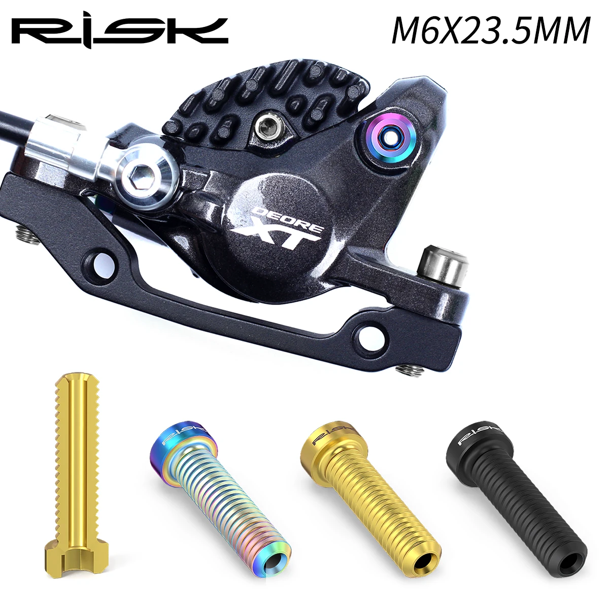 RISK Bike Disc Brake Body Fixing Bolts M6x23.5mm Master Cylinder Bicycle Titanium Alloy Screws for MTB XT/Guide/Deore Hydraulic