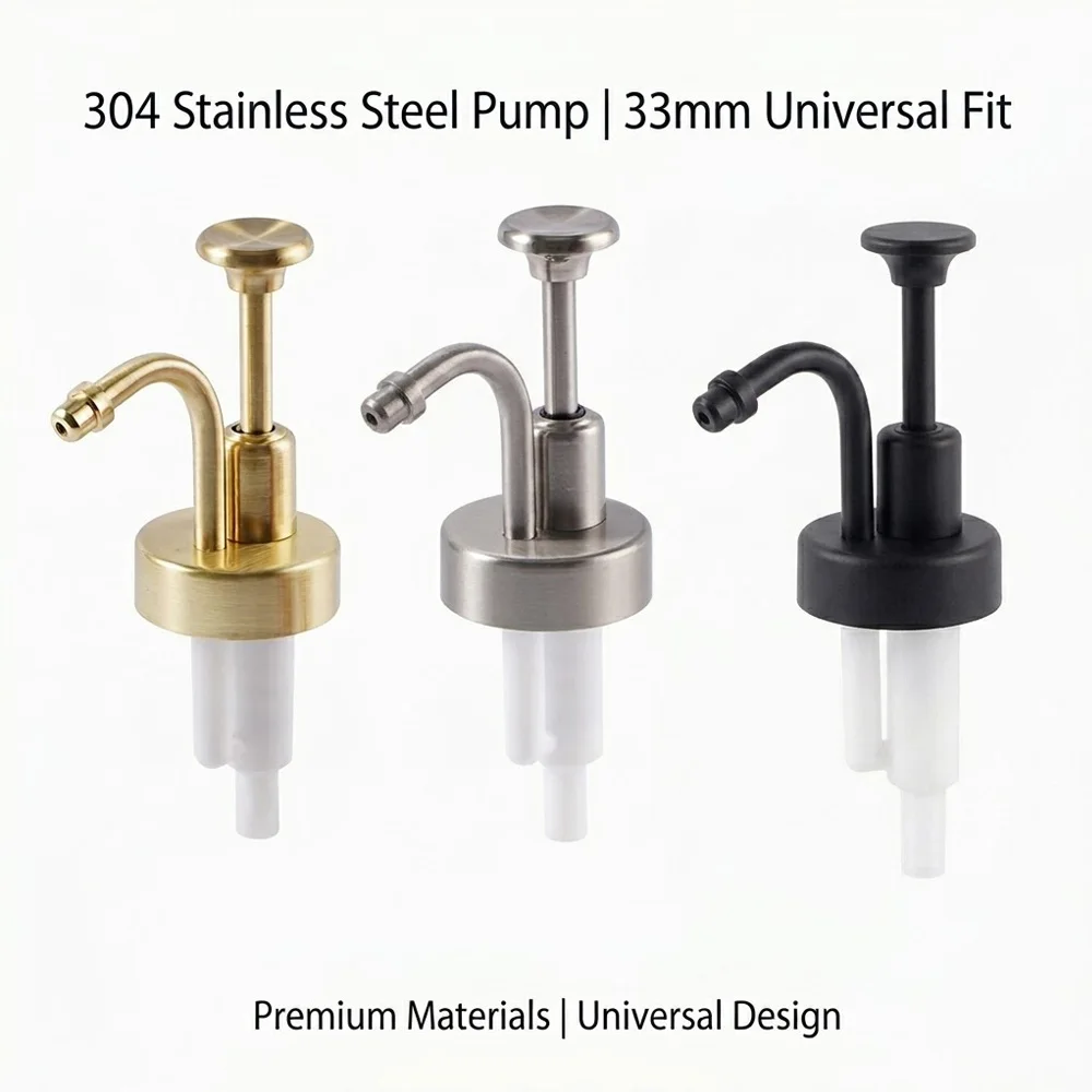 Universal Soap Dispenser Pump Replacement Head 33mm Thread | 304 Stainless Steel for Kitchen Bathroom | Lotion, Liquid Soap　Ｐuｍｐ