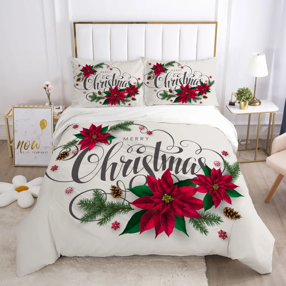 Quality Western 100% Cotton Bedding Set Christmas Winter Duvet Cover Sets Reactive Printing Kids Adult Bedding Sets Dropship