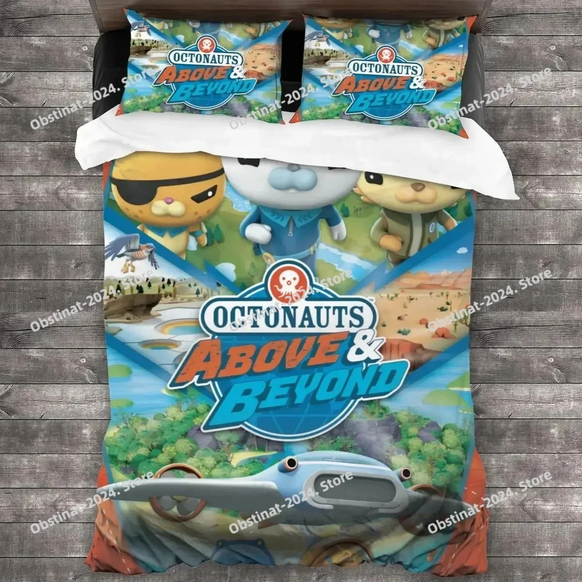 Anime Octonauts Bedding Set Printed Duvet Cover Pillowcase Single Double Style Queen King Size Sets Kids Adult