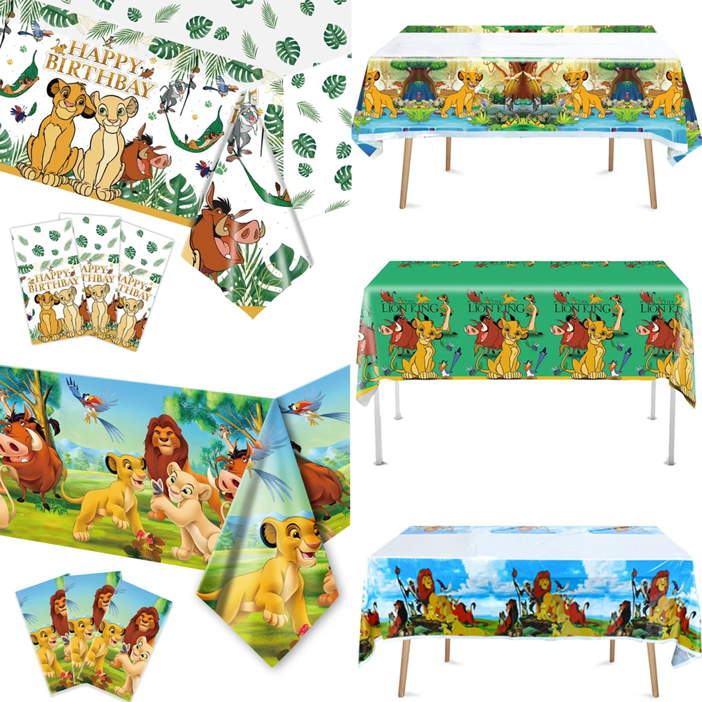 Simba Lion King Tablecloth Birthday Party Rectangle Table Decoration The Lion Table Cover for Kid Baby Shower Halloween Supplies