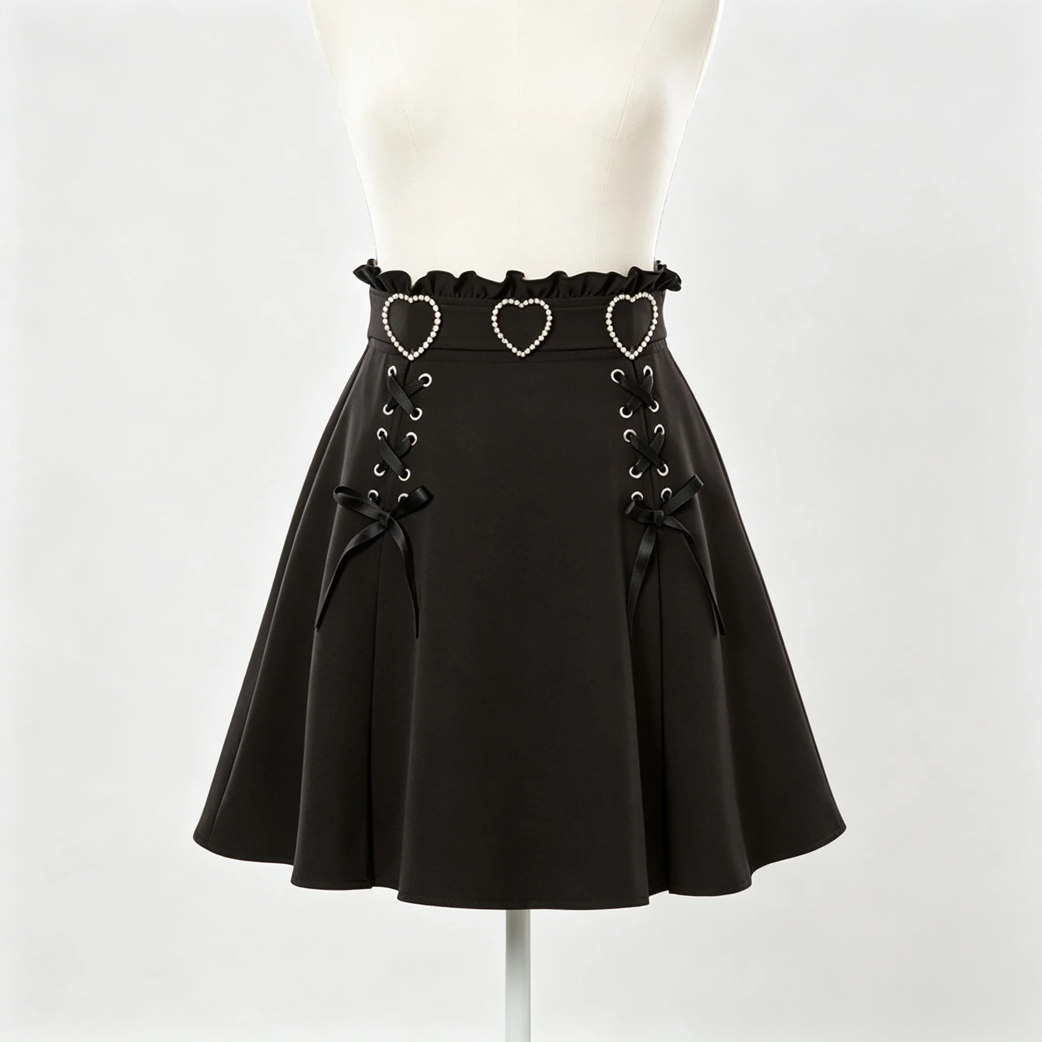 In Stock Jirai Kei Skirt Japanese Cute Mine Style Y2K Kawaii Sweet Girly A Line Skirt Oversize Plus Size Women Skirt Red Black P
