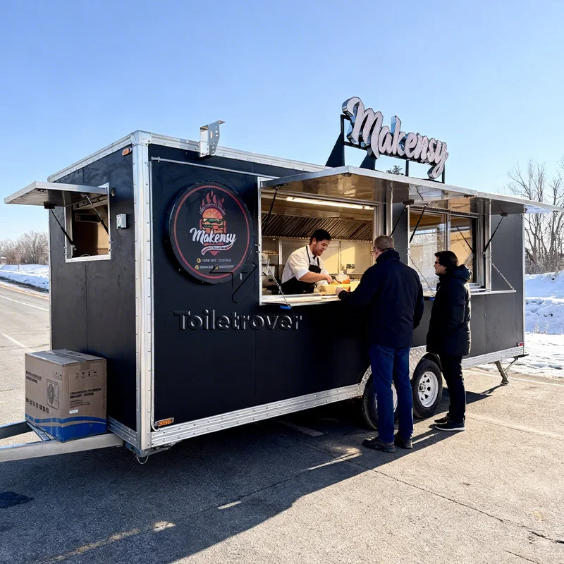 Mobile Kitchen Food Trailer Stainless Steel Equipment Commercial Concession Outdoor Vending Food Truck Container for Sale