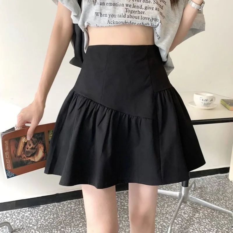 High Waist Ruffle Edge Skirt Women's Summer 2026 New A-shaped Skirt Design Sense Niche Loose and Thin Short Skirt