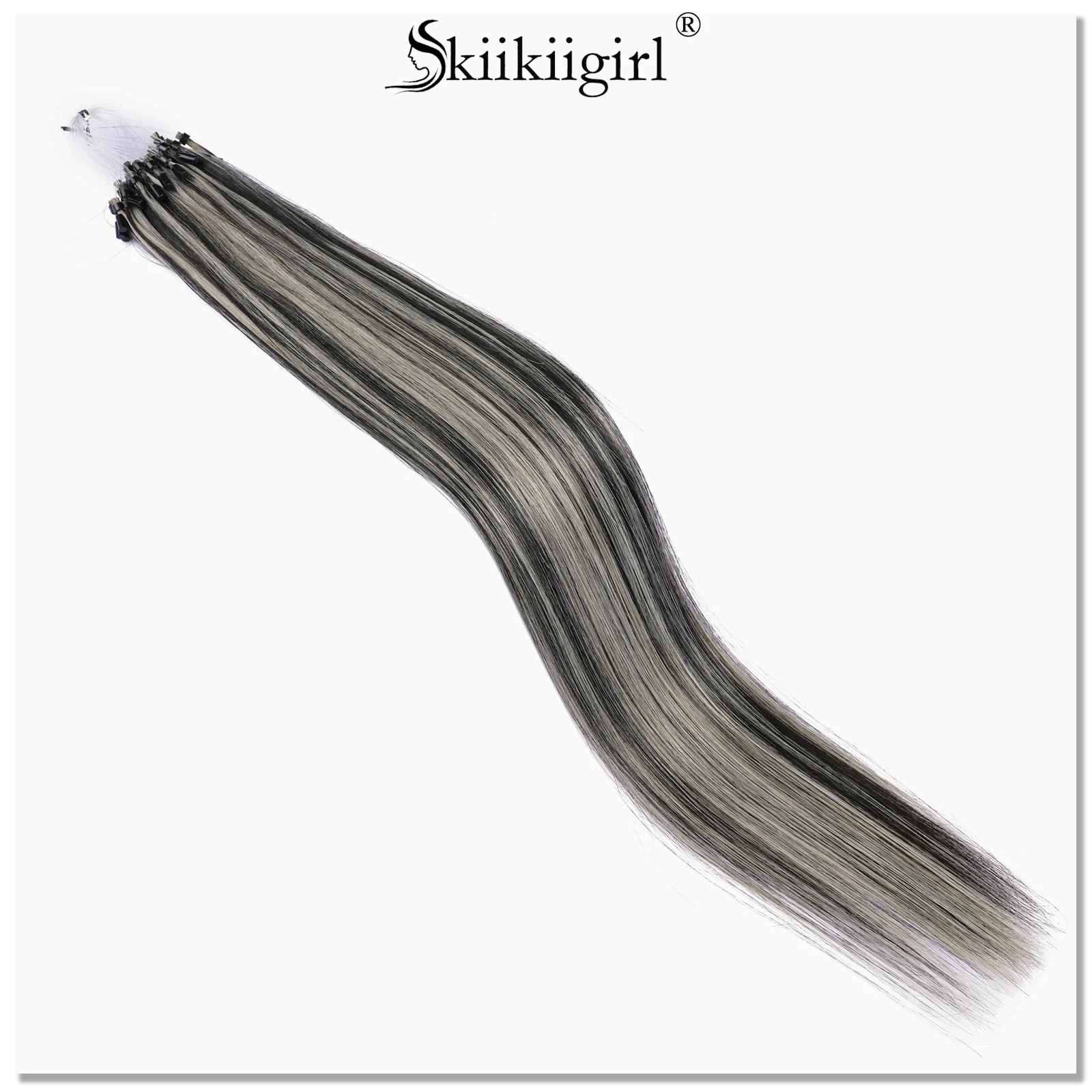 kiikiigirl Micro Ring Hair Extensions 40g/pack 0.8g Micro Loop Hair Extensions 100% Remy Human Hair