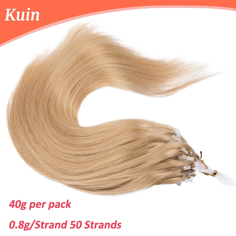 Micro Link Hair Extension Human Hair Straight 100% Real Remy Human Hair 0.8g/strand 50 Strands Micro Loop Human Fusion Hair 613