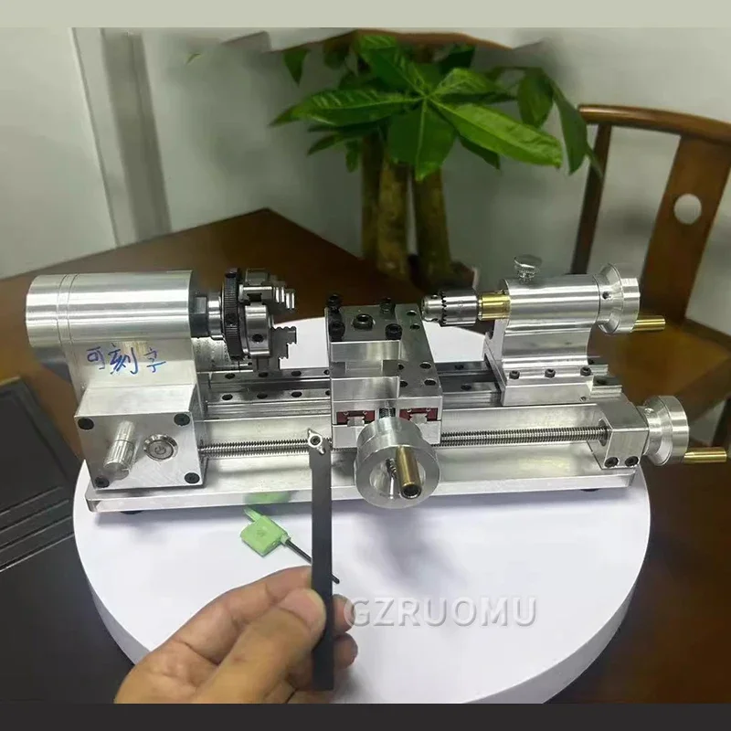 DIY Mini Lathe Multifunctional Household Woodworking Homemade Small Lathe Portable Desktop Micro-Lathe 110V-220V 100-2500r/min