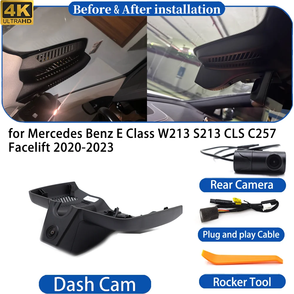 Dash Cam for Mercedes Benz E Class W213 S213 CLS C257 Facelift 2020-2023 4K DVR Camera Video Recorder Driving Recorder Dashboard