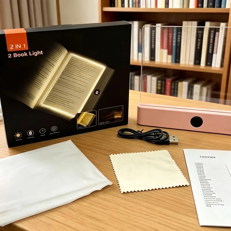 LED Book Light and Night Light 2 in 1, 3 Color Temperatures & Stepless Dimming USB Rechargeable Reading Light with Timer Lamps
