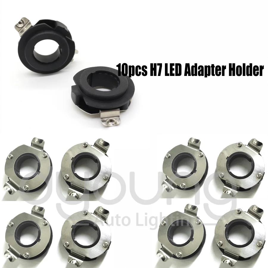 10pcs H7 LED Adapter Holder For Mercedes Benz B C GLA Series C250 C260 GLS450 ML350 GL450 GLA250 Headlight Bulbs + Install Key