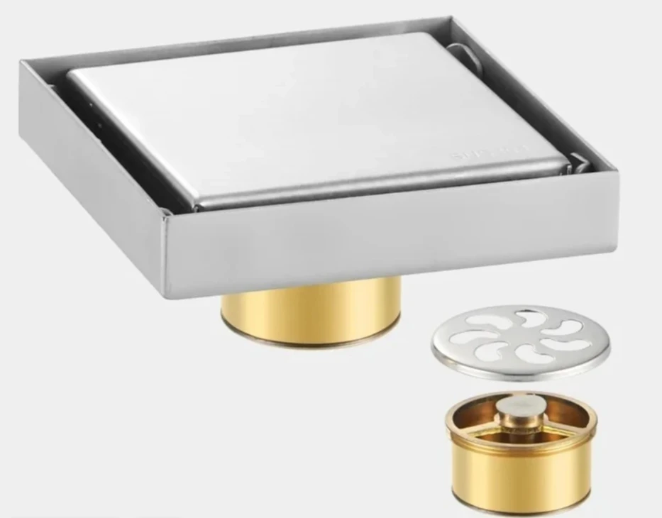 304 stainless steel invisible floor drain, black square bathroom, toilet, shower room, hidden drainage, anti odor floor drain
