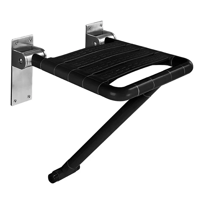 Bathroom black folding stool Bathroom disabled bath seat chair Elderly shower wall non-slip seat stool
