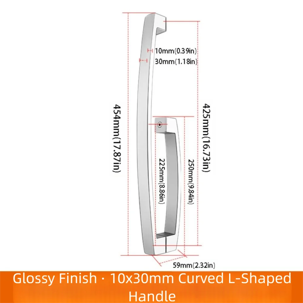 304 Stainless Steel Shower Room Handle Thickened Design Copper Core Bathroom Handle Bright Black Finish High-End Atmosphere