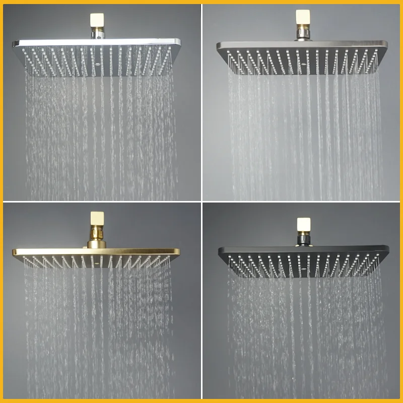 Large Flow Rainfall Shower Head ABS Handshower Black Gold Grey High Pressure Bathroom Faucet Accessories Rainfall Shower Faucet