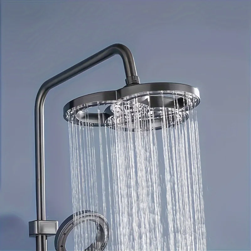 Black Overhead Shower Head Rainfall High Pressure Shower Head Set Water Saving Handheld Spray for Hotel Bathroom Accessories