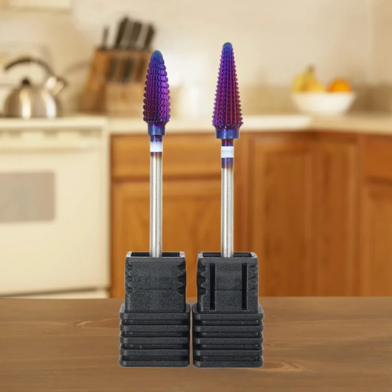 Purple Professional Solid Tungsten Carbide Nail Drill Bit for Underside Cutting Polishing Electric File Manicure Pedicure Tool