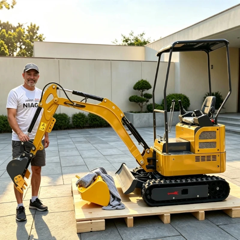 Top Selling Customized Mini Excavator 1Ton Hydraulic Machine With Grab Claw For Narrow Farm Aisle Maintenance