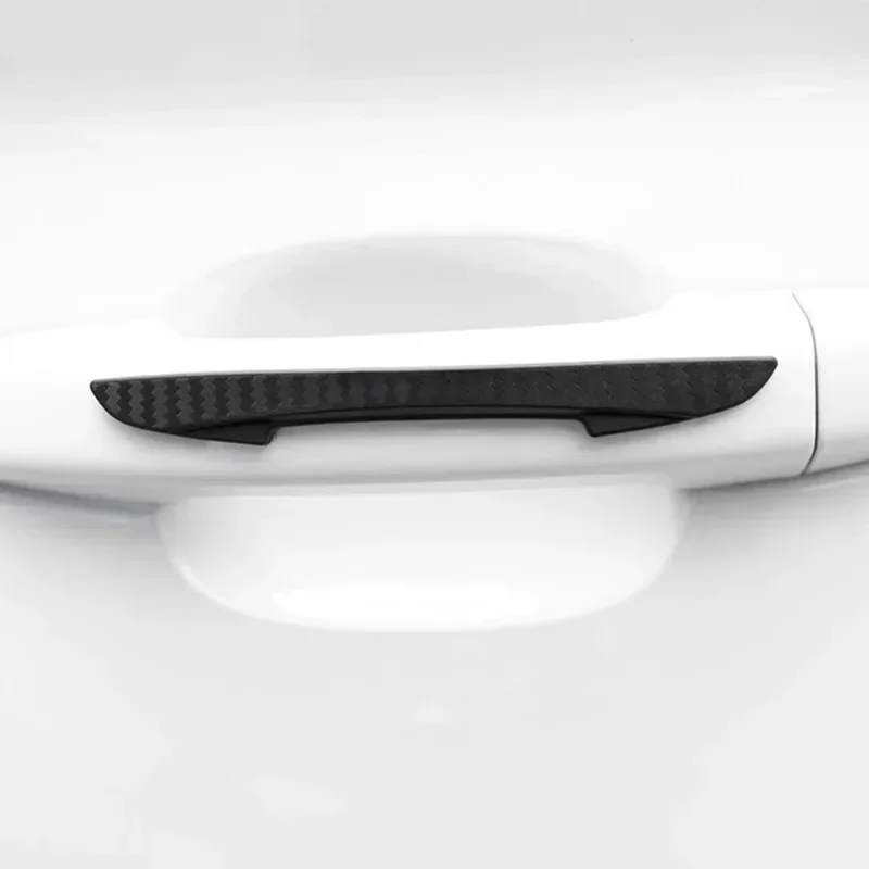 4pcsCar Door Anti-Collision Protector Strip Silicone Black Side Edge Protection Sticker for Door and Rearview Mirror