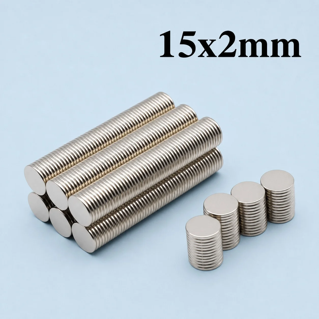15x2mm Weather Resistant Magnetic Alloy Durable Waterproof Neodymium Magnet Round for Laboratory Use School Teaching