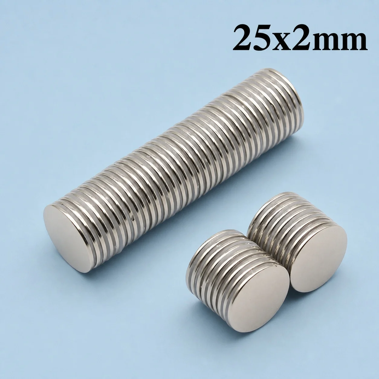 Neodymium Magnet Strong Suction Durable Magnetic Iron Composite Disc 25x2mm for Cabinet Attachment Daily Household