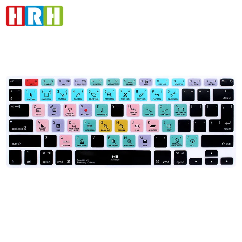 HRH Steinberg Cubase Hotkey Shortcuts Function Silicone Keyboard Cover Protector Keypad Skin For Macbook Air Pro Retina 13
