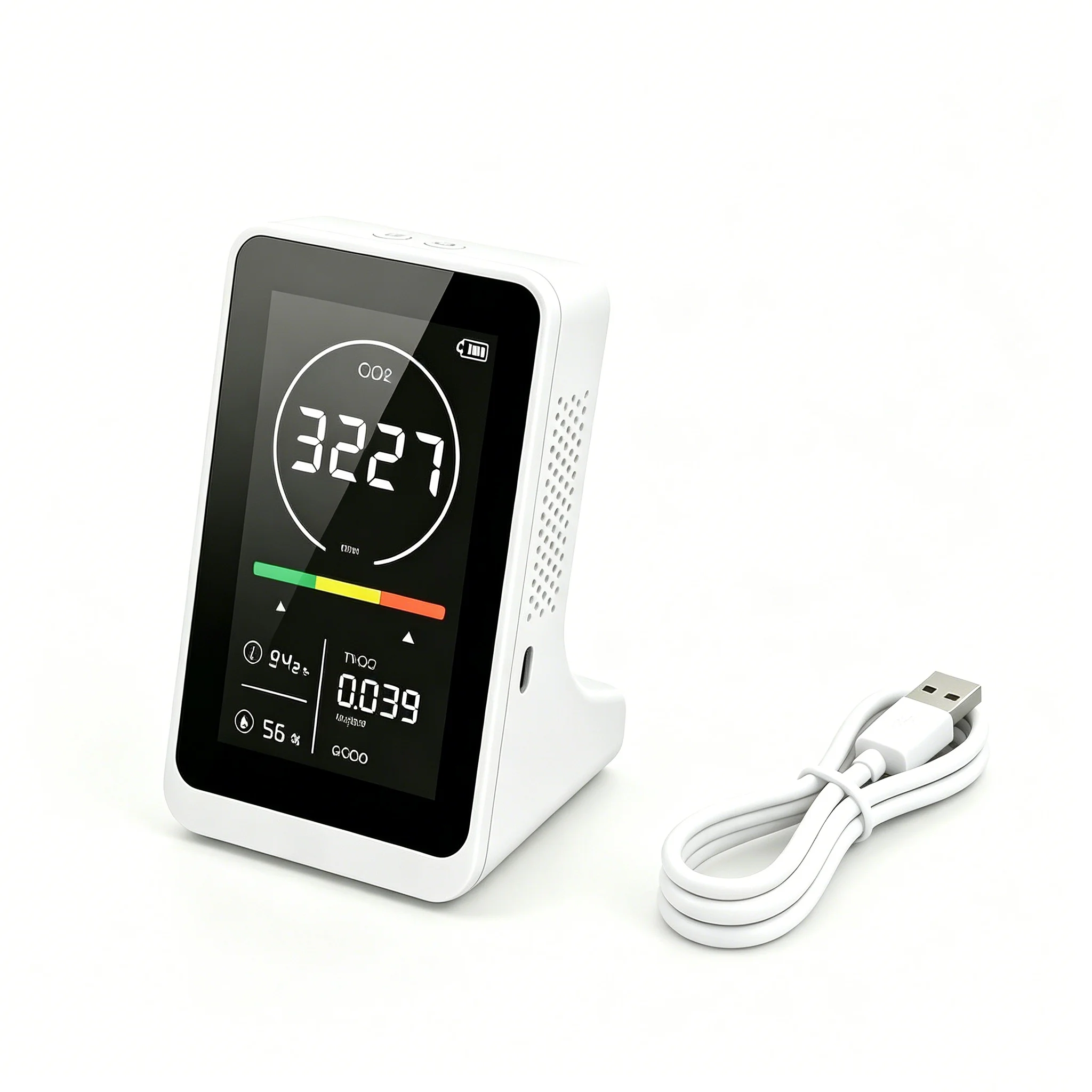 RCXAZ 4in1 Air Quality Monitor NDIR Infrared CO2 Sensor Temperature Humidity Tester Digital Carbon Dioxide TVOC Detector